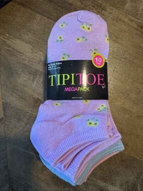 Women's No-Show Socks - Multicolor Floral (10-Pack) NEW
